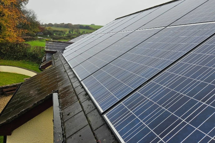 clean solar panels on a rood